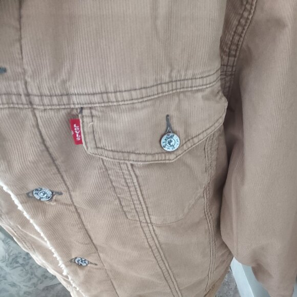 Levi's Corduroy Sherpa Lined Trucker Coat L Large - Picture 3 of 8